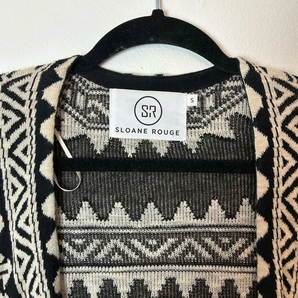 ANTHROPOLOGIE Sloane Rouge Open Front Tie Aztec Print Thunderbird Cardigan Set - Picture 10 of 12